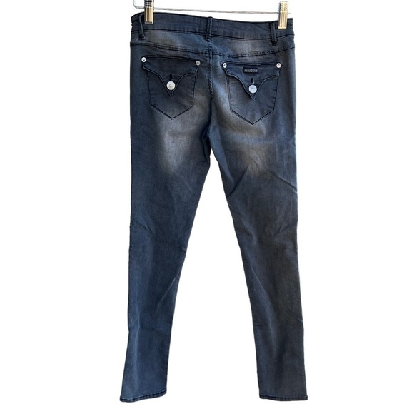 Hudson Flap Pocket Skinny Stretch Jeggings Jeans Youth Sz 14 Distressed Gray GUC - Picture 2 of 8